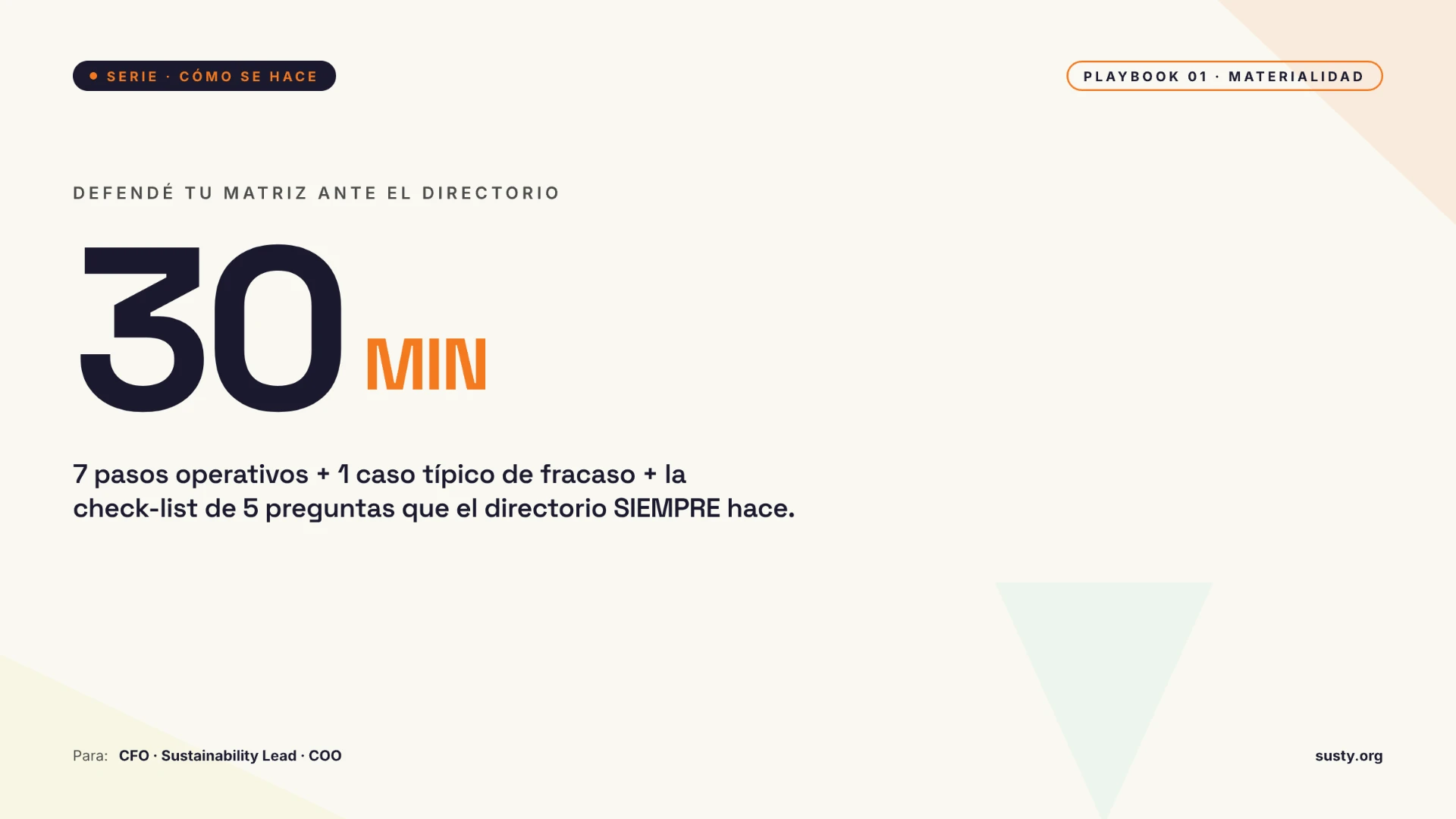 Cómo defender tu matriz de materialidad ante el directorio en 30 minutos