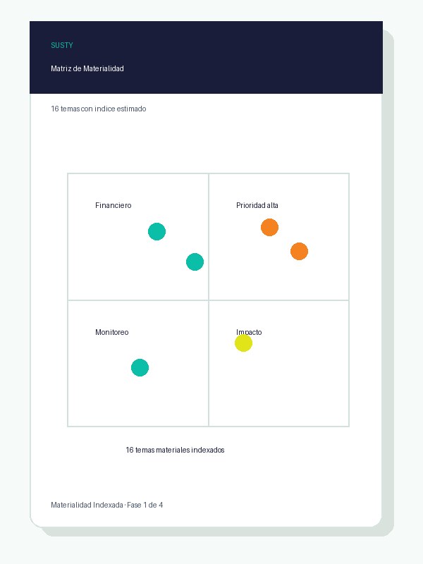 Mockup of the Pre-Populated Materiality Matrix deliverable