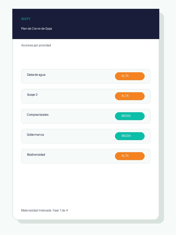 Mockup of the Gap Closing Plan deliverable